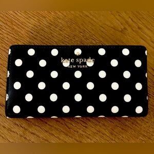 Kate Spade Black and White Polka Dot Wallet